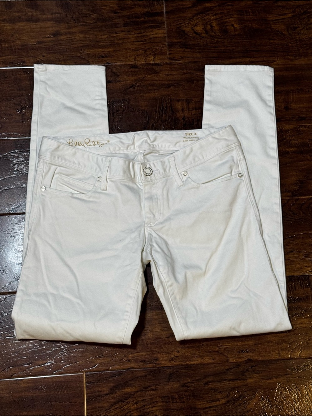 Lilly Pulitzer White Slim Fit Pants Size 4